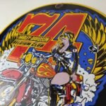 Vintage Harley Davidson Motorcycles Sign – 74' Biker Gas Pump Porcelain Sign - Image 12