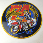 Vintage Harley Davidson Motorcycles Sign – 74' Biker Gas Pump Porcelain Sign - Image 15