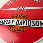 Vintage Harley Davidson Motorcycles Sign – Aermacchi Porcelain Gas Pump Sign - Image 4