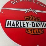 Vintage Harley Davidson Motorcycles Sign – Aermacchi Porcelain Gas Pump Sign - Image 6