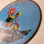 Vintage Harley Davidson Motorcycles Sign – Biker Porcelain Service Gas Pump Sign - Image 13