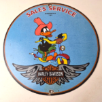 Vintage Harley Davidson Motorcycles Sign – Biker Porcelain Service Gas Pump Sign - Image 15