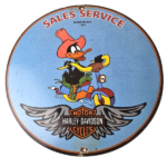 Vintage Harley Davidson Motorcycles Sign – Biker Porcelain Service Gas Pump Sign - Image 2