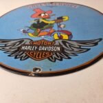 Vintage Harley Davidson Motorcycles Sign – Biker Porcelain Service Gas Pump Sign - Image 10