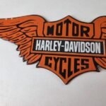 Vintage Harley Davidson Motorcycles Sign – Biker Wings Service Gas Ad Sign - Image 3