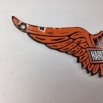 Vintage Harley Davidson Motorcycles Sign – Biker Wings Service Gas Ad Sign - Image 5