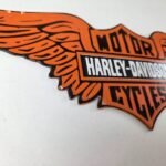 Vintage Harley Davidson Motorcycles Sign – Biker Wings Service Gas Ad Sign - Image 6