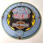 Vintage Harley Davidson Motorcycles Sign – Classic Ride Porcelain Gas Pump Sign - Image 15