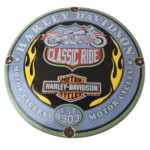 Vintage Harley Davidson Motorcycles Sign – Classic Ride Porcelain Gas Pump Sign - Image 2