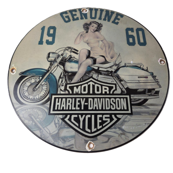 Vintage Harley Davidson Motorcycles Sign – Gas Pump Advertisement Porcelain Sign