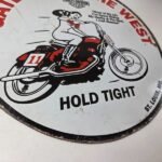 Vintage Harley Davidson Motorcycles Sign – Gas Pump Gateway West Porcelain Sign - Image 11