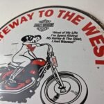 Vintage Harley Davidson Motorcycles Sign – Gas Pump Gateway West Porcelain Sign - Image 12