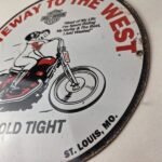 Vintage Harley Davidson Motorcycles Sign – Gas Pump Gateway West Porcelain Sign - Image 13