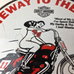 Vintage Harley Davidson Motorcycles Sign – Gas Pump Gateway West Porcelain Sign - Image 3