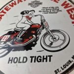 Vintage Harley Davidson Motorcycles Sign – Gas Pump Gateway West Porcelain Sign - Image 4