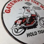Vintage Harley Davidson Motorcycles Sign – Gas Pump Gateway West Porcelain Sign - Image 6