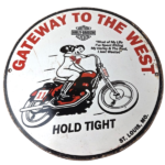 Vintage Harley Davidson Motorcycles Sign – Gas Pump Gateway West Porcelain Sign