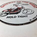 Vintage Harley Davidson Motorcycles Sign – Gas Pump Gateway West Porcelain Sign - Image 10