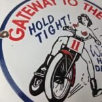 Vintage Harley Davidson Motorcycles Sign – Gateway West Gas Pump Porcelain Sign - Image 6