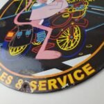 Vintage Harley Davidson Motorcycles Sign – Neon Pink Panther Porcelain Gas Sign - Image 14