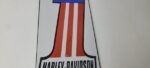 Vintage Harley Davidson Motorcycles Sign – Number One USA American Flag Gas Sign - Image 6