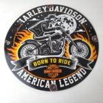 Vintage Harley Davidson Motorcycles Sign – Outlaws Skull Gas Pump Porcelain Sign - Image 15