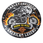 Vintage Harley Davidson Motorcycles Sign – Outlaws Skull Gas Pump Porcelain Sign - Image 2