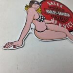 Vintage Harley Davidson Motorcycles Sign – Porcelain Gas Pump Sales Service Sign - Image 11