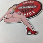 Vintage Harley Davidson Motorcycles Sign – Porcelain Gas Pump Sales Service Sign - Image 14