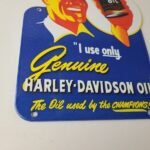 Vintage Harley Davidson Motorcycles Sign – Porcelain Oil Can Gas Station Sign - Image 4
