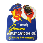 Vintage Harley Davidson Motorcycles Sign – Porcelain Oil Can Gas Station Sign - Image 2