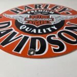 Vintage Harley-Davidson Motorcycles Sign – Porcelain Service Gas Pump Sign - Image 11