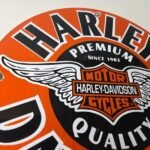 Vintage Harley-Davidson Motorcycles Sign – Porcelain Service Gas Pump Sign - Image 5