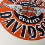 Vintage Harley-Davidson Motorcycles Sign – Porcelain Service Gas Pump Sign - Image 7