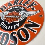 Vintage Harley-Davidson Motorcycles Sign – Porcelain Service Gas Pump Sign - Image 9