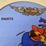 Vintage Harley Davidson Motorcycles Sign – Porcelain Service Gas Pump Sign - Image 5