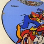 Vintage Harley Davidson Motorcycles Sign – Porcelain Service Gas Pump Sign - Image 6