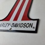 Vintage Harley Davidson Motorcycles Sign – Porcelain USA American Flag Gas Sign - Image 14