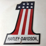 Vintage Harley Davidson Motorcycles Sign – Porcelain USA American Flag Gas Sign - Image 15