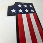 Vintage Harley Davidson Motorcycles Sign – Porcelain USA American Flag Gas Sign - Image 5