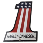 Vintage Harley Davidson Motorcycles Sign – Porcelain USA American Flag Gas Sign - Image 2