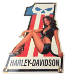 Vintage Harley Davidson Motorcycles Sign – Punisher American Gas Porcelain Sign - Image 2