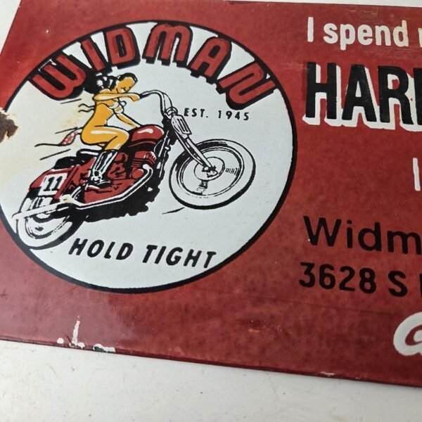 Vintage Harley Davidson Motorcycles Sign – Repair Shop Gas Pump Porcelain Sign - Image 3