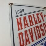 Vintage Harley Davidson Motorcycles Sign – Ride Free 84 Porcelain Gas Pump Sign - Image 5
