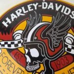 Vintage Harley Davidson Motorcycles Sign – Skull Gas Pump Porcelain Dealer Sign - Image 3