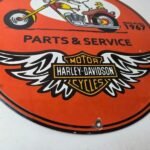 Vintage Harley Davidson Motorcycles Sign – Snoopy Porcelain Gas Pump Sign - Image 11