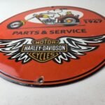 Vintage Harley Davidson Motorcycles Sign – Snoopy Porcelain Gas Pump Sign - Image 10