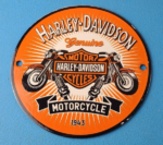 Vintage Harley Davidson Motorcycles Sign – Spark Plugs Gas Pump Porcelain Sign