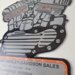 Vintage Harley Davidson Motorcycles Sign – USA Engine Repair Service Gas Sign - Image 9