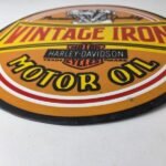 Vintage Harley Davidson Motorcycles Sign – Vintage Iron Motor Oil Gas Pump Sign - Image 14